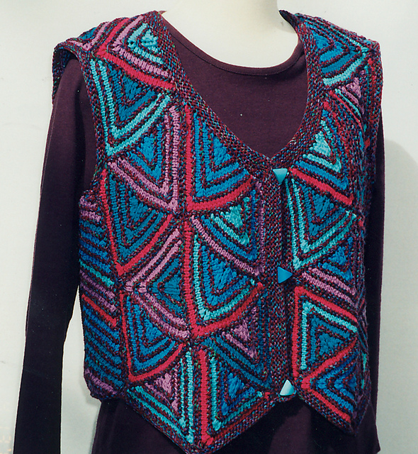 Patchwork Triangles Vest & Scarf