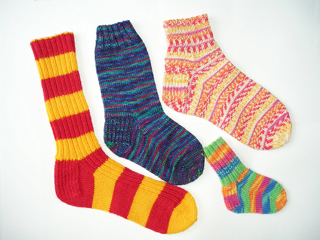 Basic Fingering Weight Socks for the Family