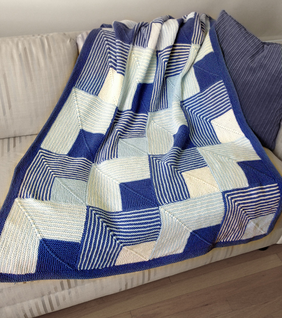 Cartesian Blanket from easy mitered squares