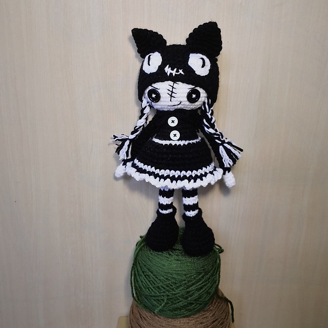 Cat Voodoo Goth Doll