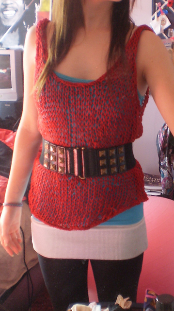 Quick and easy loose open vest with matching scarf