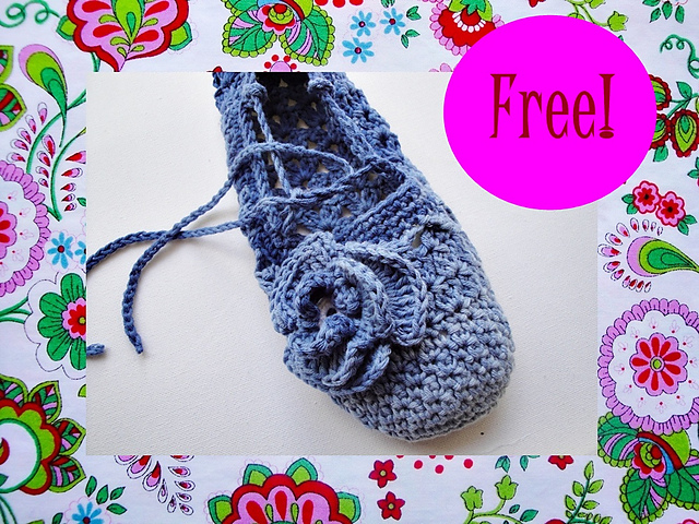 Blue Sfumato  Crochet Slippers