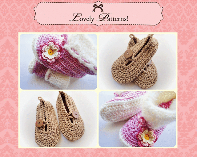 2 Adult Sweet Crochet Slippers Patterns