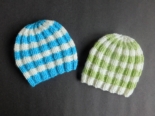 Ribster Baby Hats in stripes