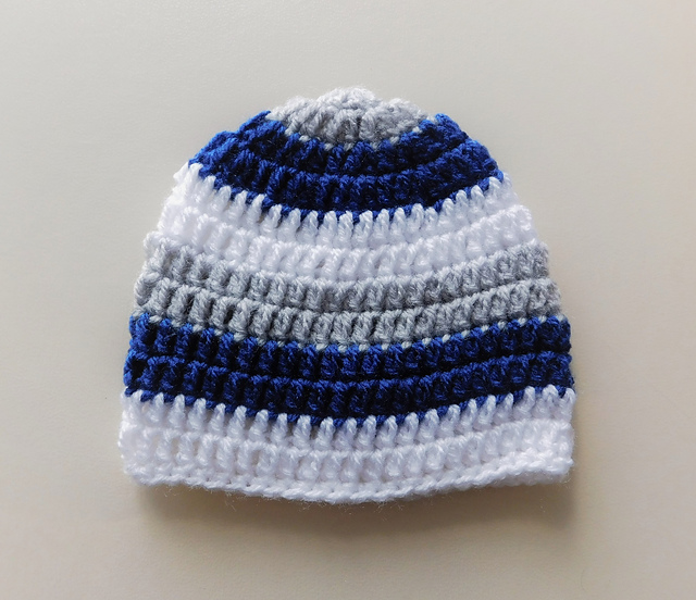 Simple Stripes Crochet Baby Beanie Hat