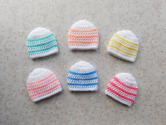 Sweet Stripes Preemie Hat