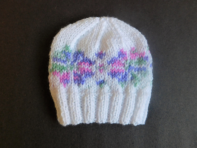 'Fair Isle' Flower Baby Hat