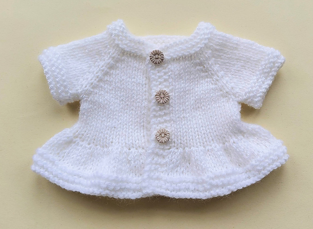 Little Eliza Preemie Baby, or Baby Doll, Cardigan
