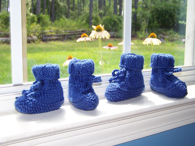 Knitted baby booties