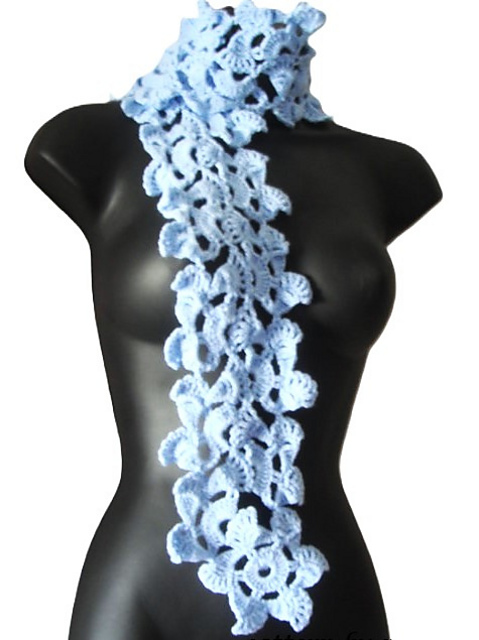 Lace Blue Scarf