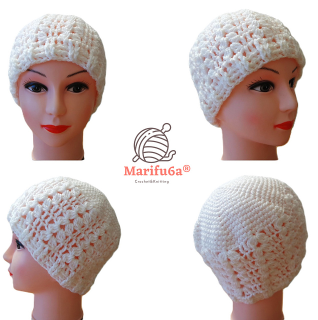 crochet puff winter hat