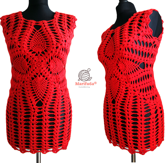 pineapple crochet tunic