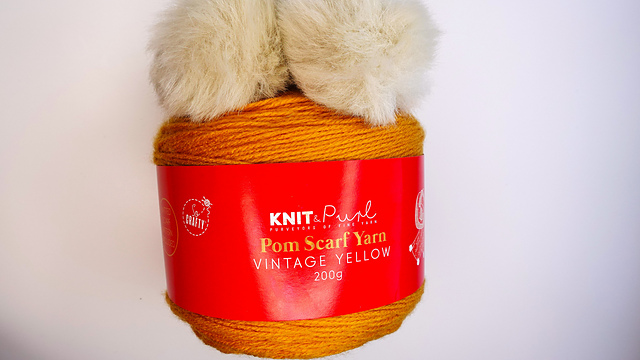 puff scarf with pompons
