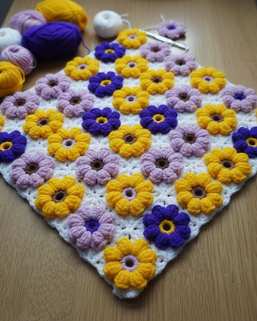 easy flower blanket