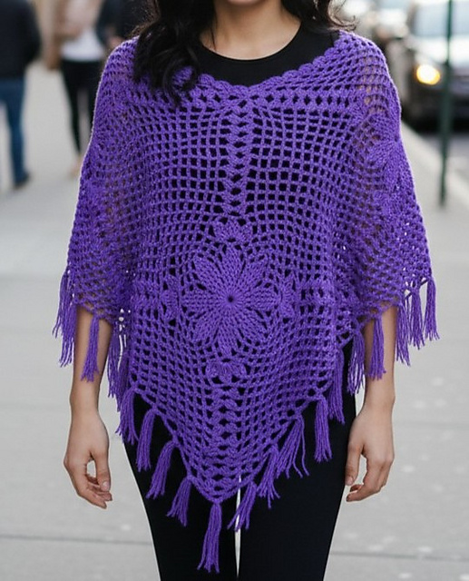 lace 4 Square Poncho