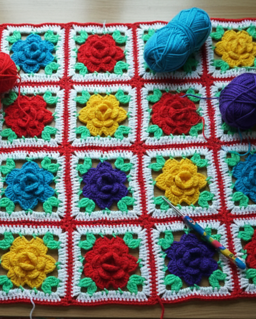 colorful roses blanket