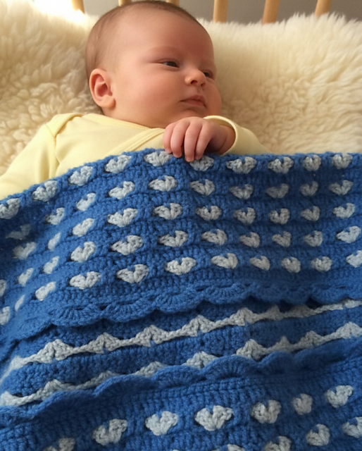 crochet hearts blanket