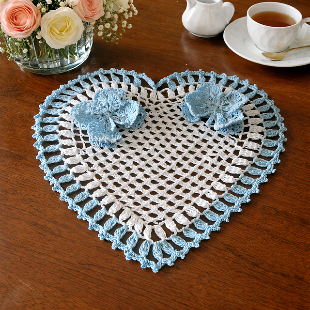 heart doily with 3D butterfly