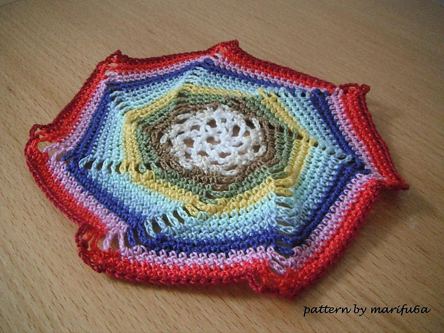 Rainbow Spiral Doily