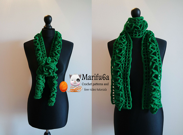 crochet ruffle scarf