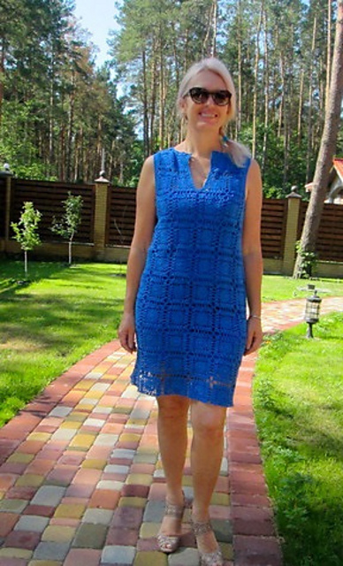 elegant dress from squares