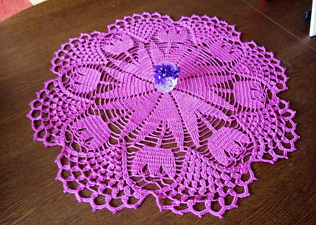 doily with tulips