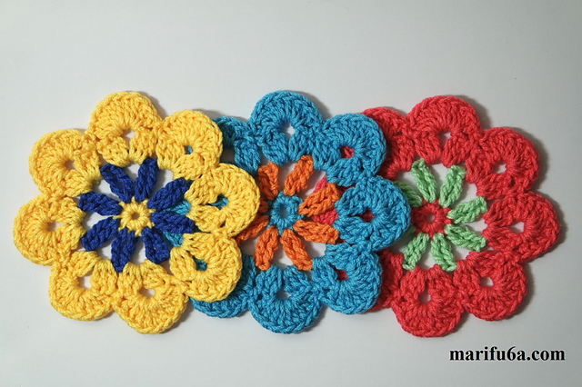 colorful flower coaster