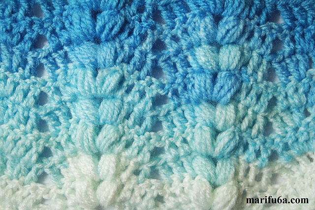 puff ripple stitch blanket