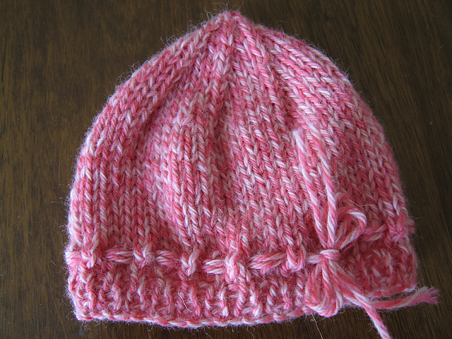 Two Needle Eyelet Hat For Newborn Babies