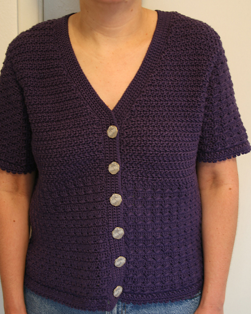 Melinda's Textured Short-Sleeved Cardigan
