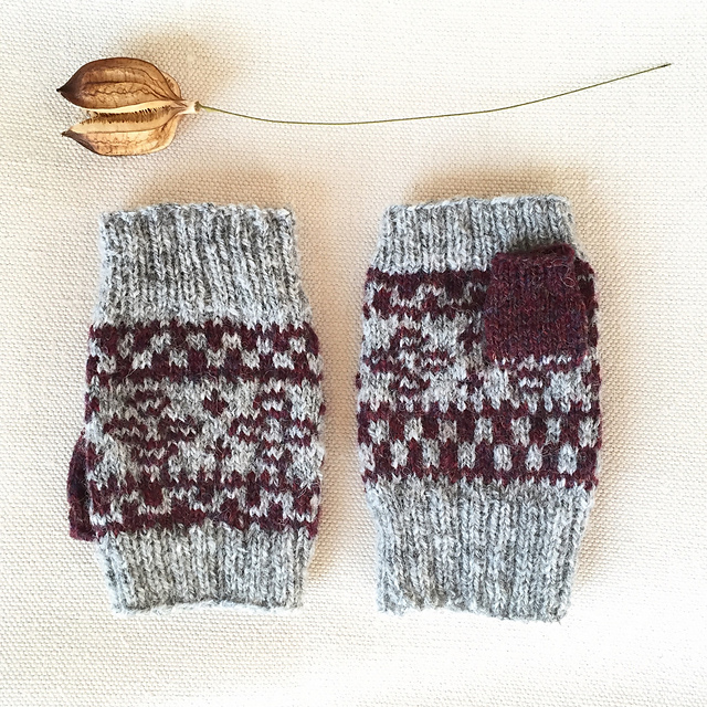 Open-Finger Mittens ナチュラルカラーのハンドウォーマー