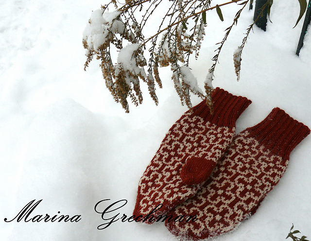 mittens "Terracotta and baked milk"