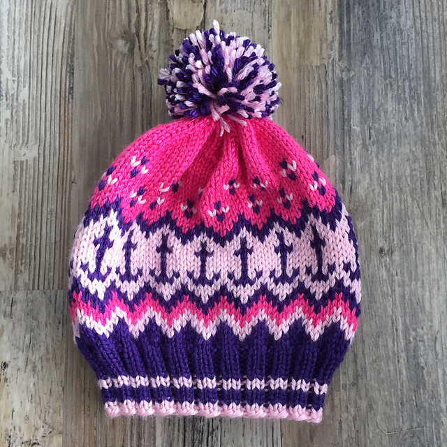 Nautical Fair Isle Slouchy Beanie