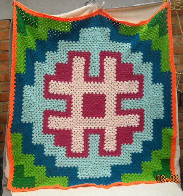 Ravelry EGS Hashtag Blanket pattern by Becky Simmons