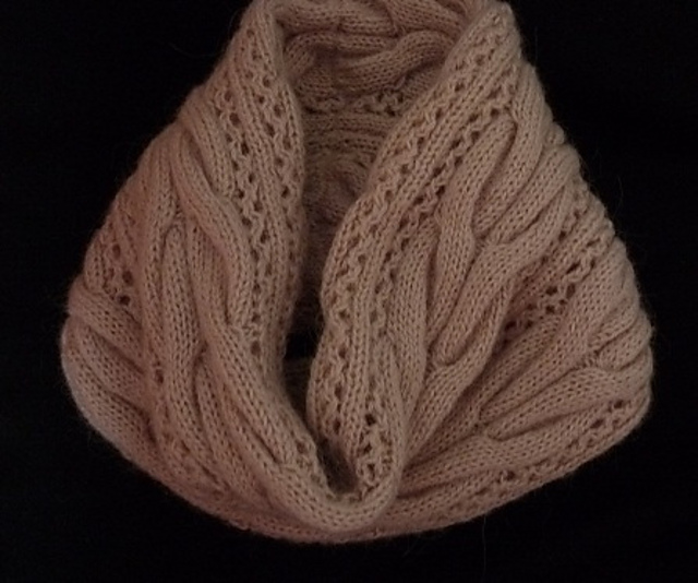Cozy cable and lace Cowl