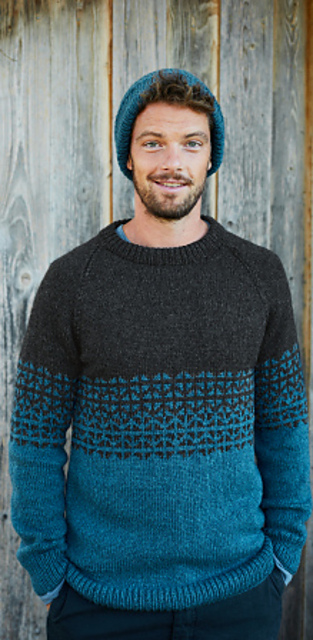 02 Herrenpullover mit Jacquardborte