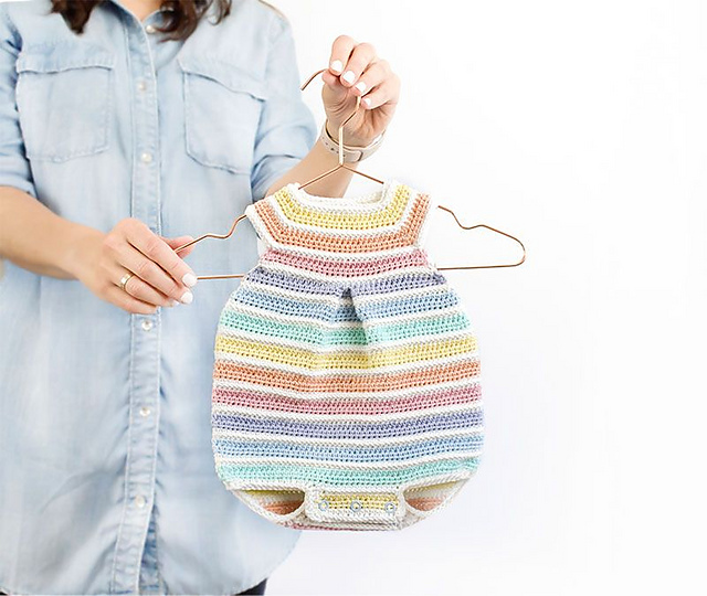 Crocheted Rainbow Romper