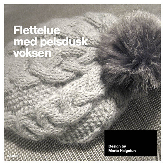 Flettelue med pelsdusk - voksen