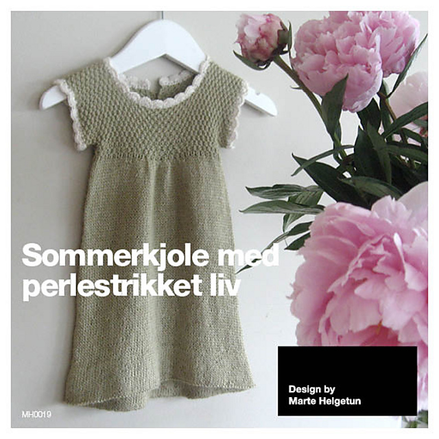 Sommerkjole med perlestrikket liv