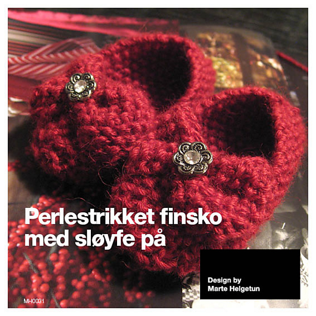 Perlestrikket finsko med sløyfe på