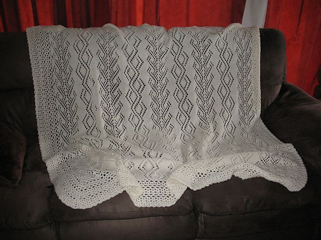 Diamond Chain & Lace with Crochet Edging