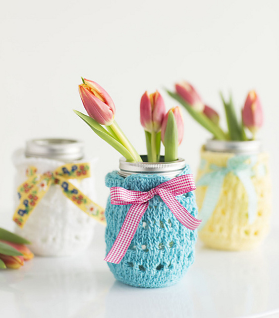 Tunisian Jar Cozies