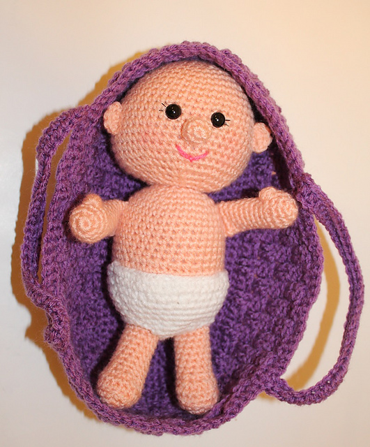 Baby in Basket with Blanket Amigurumi