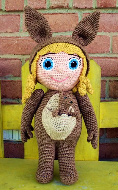 Kangaroo Friend with Joey Amigurumi