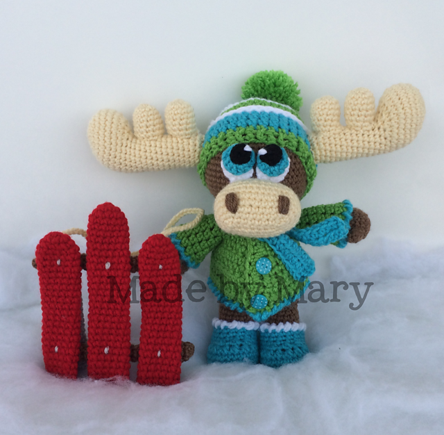 Moose Amigurumi with Sled