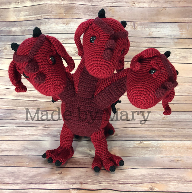 Three-Headed Dragon Amigurumi