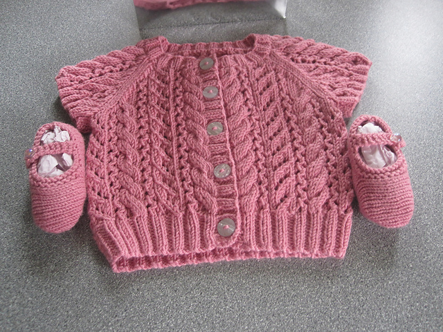 Cable and lace cardigan