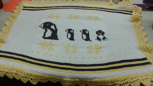 Penguins & Snowflakes Baby Blanket