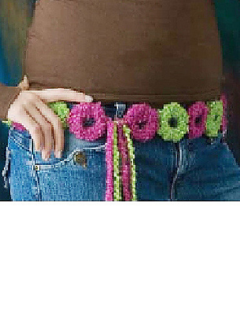 Pink and Green Boucle Circles Belt