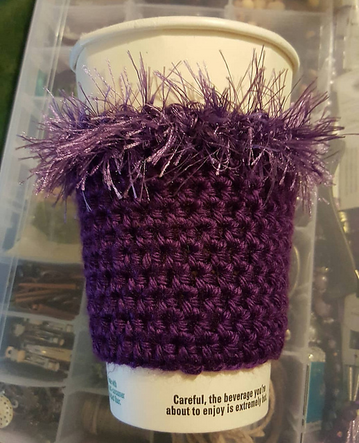 Coffee Sleeve with Fur Trim